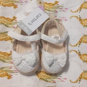 Carter's white baby shoes